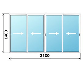 Окно на балкон Realit 2800x1480