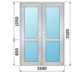 Двухстворчатая дверь остекленная Provedal 1500x2100