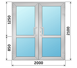 Двухстворчатая дверь остекленная Realit 2000x2100