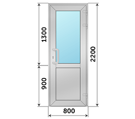 Одностворчатая дверь со стеклом Provedal 800x2200