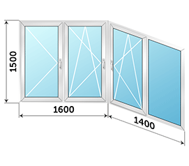 Балконное окно NEWTEC 3000x1500