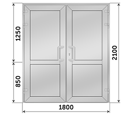 Двухстворчатая дверь глухая Provedal 1800x2100