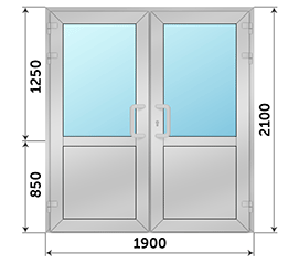 Двухстворчатая дверь со стеклом Provedal 1900x2100