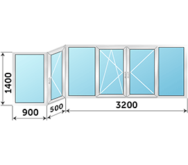 Окно на лоджию NEWTEC 4600x1400