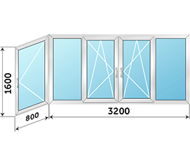 Окно на балкон Realit 4000x1600
