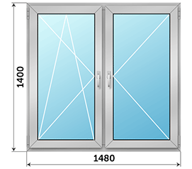 Двухстворчатое окно Realit 1480x1400