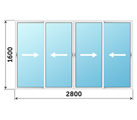 Окно на балкон Realit 2800x1600