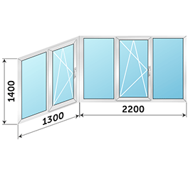 Холодное балконное окно раздвижное Provedal 3500x1400