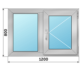 Двухстворчатое окно Slidors 1200x800
