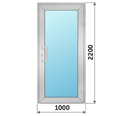 Одностворчатая дверь остекленная SCHÜCO 1000x2200