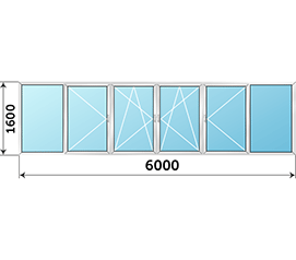 Окно на лоджию Realit 6000x1600