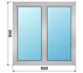 Двухстворчатое окно Provedal 900x900
