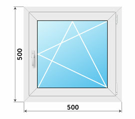 Окно поворотно-откидное 500x500 Проведал