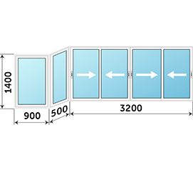 Окно на лоджию Provedal 4600x1400