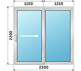 Полуторная дверь остекленная Vidnal 2300x2200