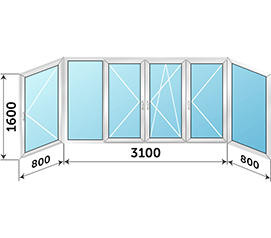 Окно на балкон NEWTEC 4700x1600