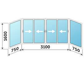 Окно на лоджию Vidnal 4600x1600